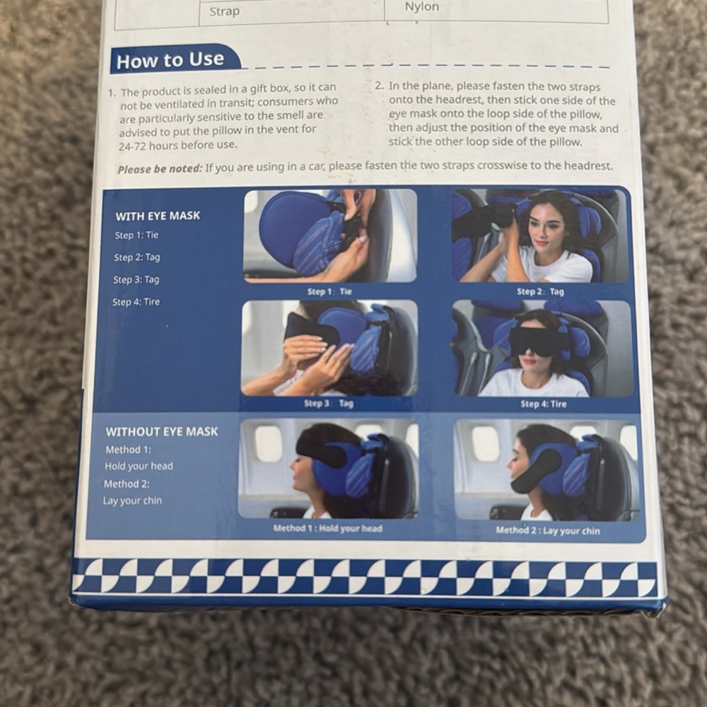 Travel pillow with eye mask - Picture 2 of 2